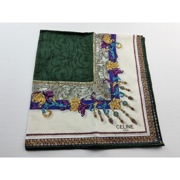 Celine Paris Cotton Handkerchief Neckerchief Bandana Scarf - Picture 1 of 5
